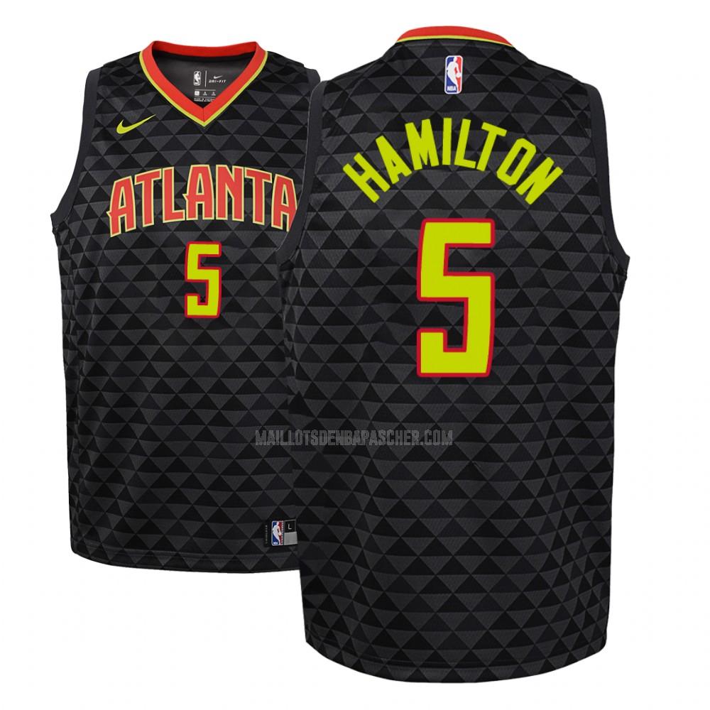 maillot nba enfant de atlanta hawks daniel hamilton 5 noir icon 2018-19