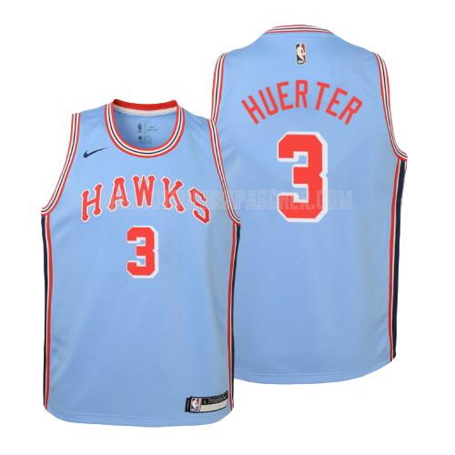 maillot nba enfant de atlanta hawks kevin huerter 3 bleu hardwood classics 2018-19