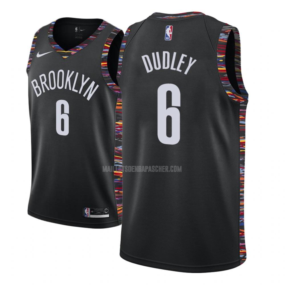 maillot nba enfant de brooklyn nets jared dudley 6 noir city edition