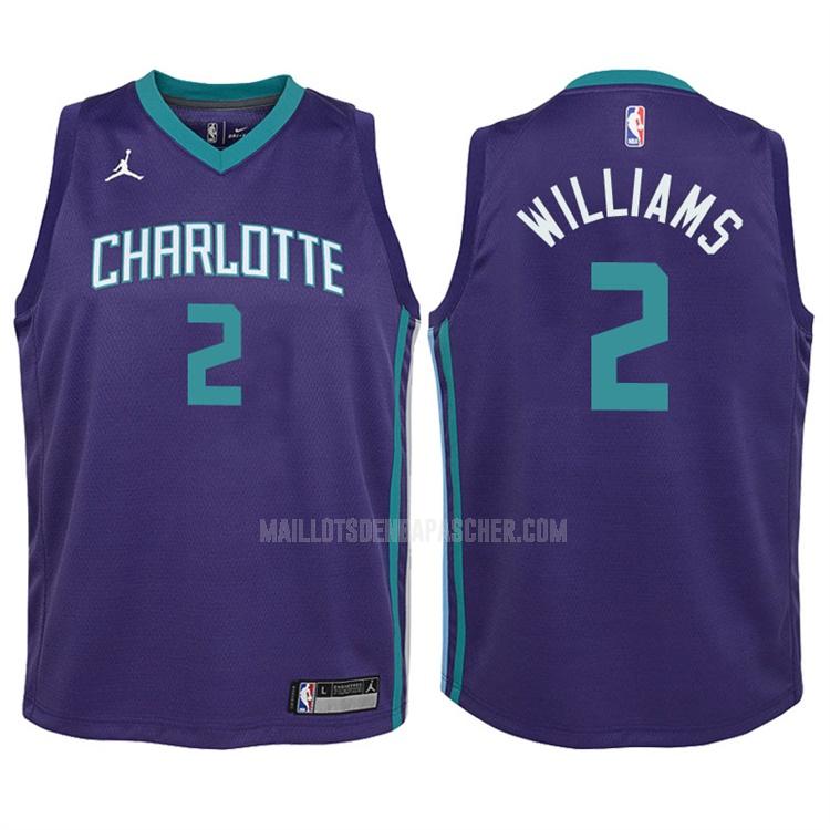 maillot nba enfant de charlotte hornets marvin williams 2 violet statement 2017-18