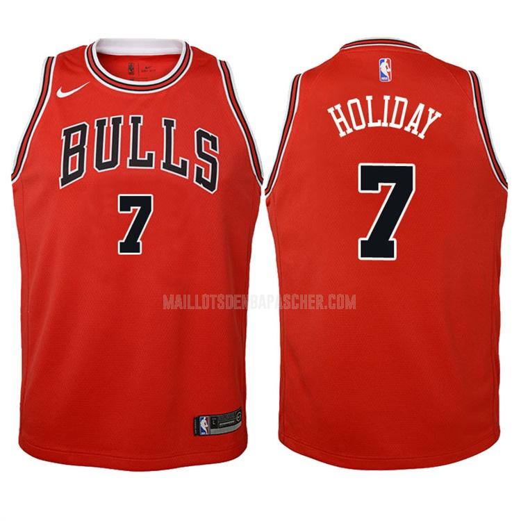 maillot nba enfant de chicago bulls justin holiday 7 rouge icon 2017-18