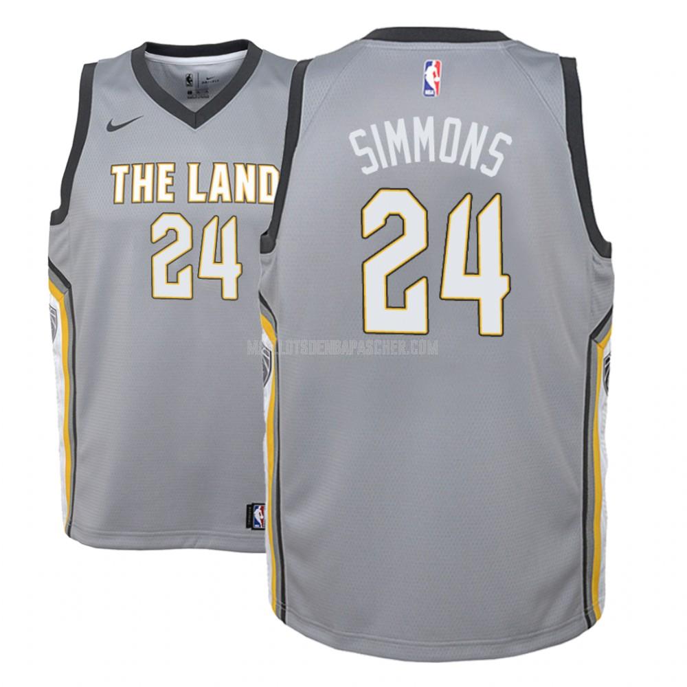 maillot nba enfant de cleveland cavaliers kobi simmons 24 gris city edition