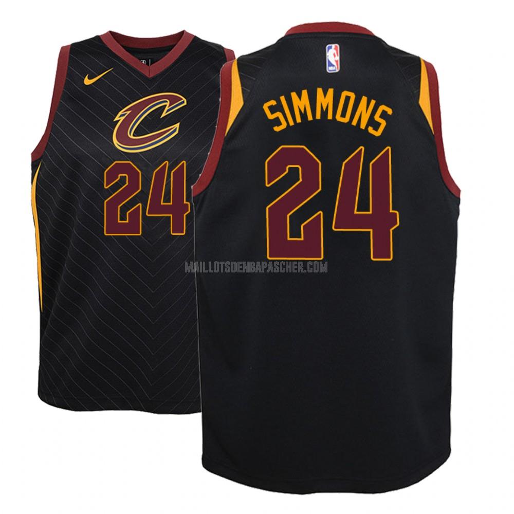 maillot nba enfant de cleveland cavaliers kobi simmons 24 noir statement