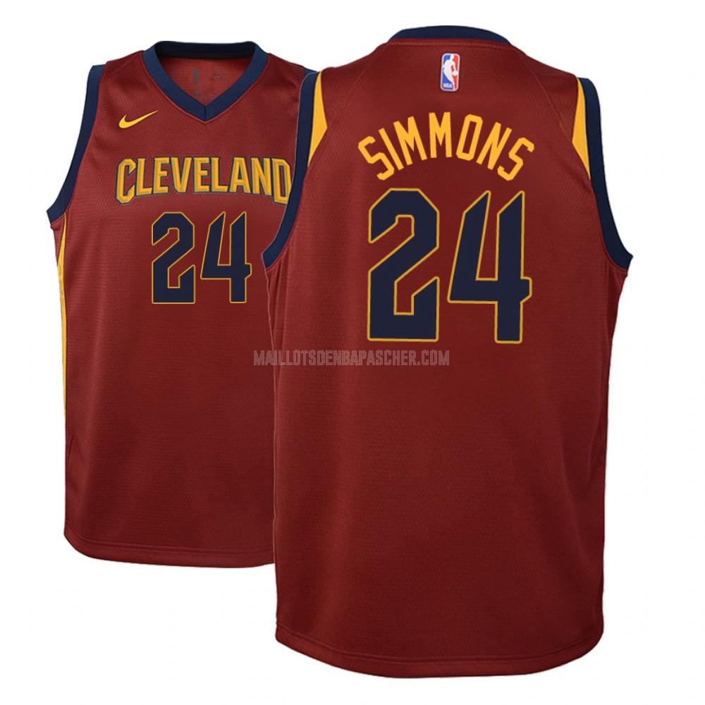 maillot nba enfant de cleveland cavaliers kobi simmons 24 rouge icon