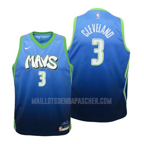 maillot nba enfant de dallas mavericks antonius cleveland 3 bleu city edition 2019-20