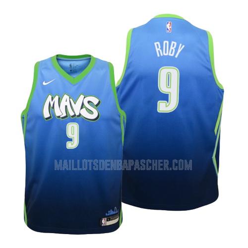 maillot nba enfant de dallas mavericks isaiah roby 9 bleu city edition 2019-20