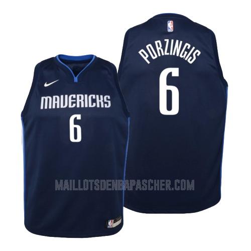 maillot nba enfant de dallas mavericks kristaps porzingis 6 bleu marin statement