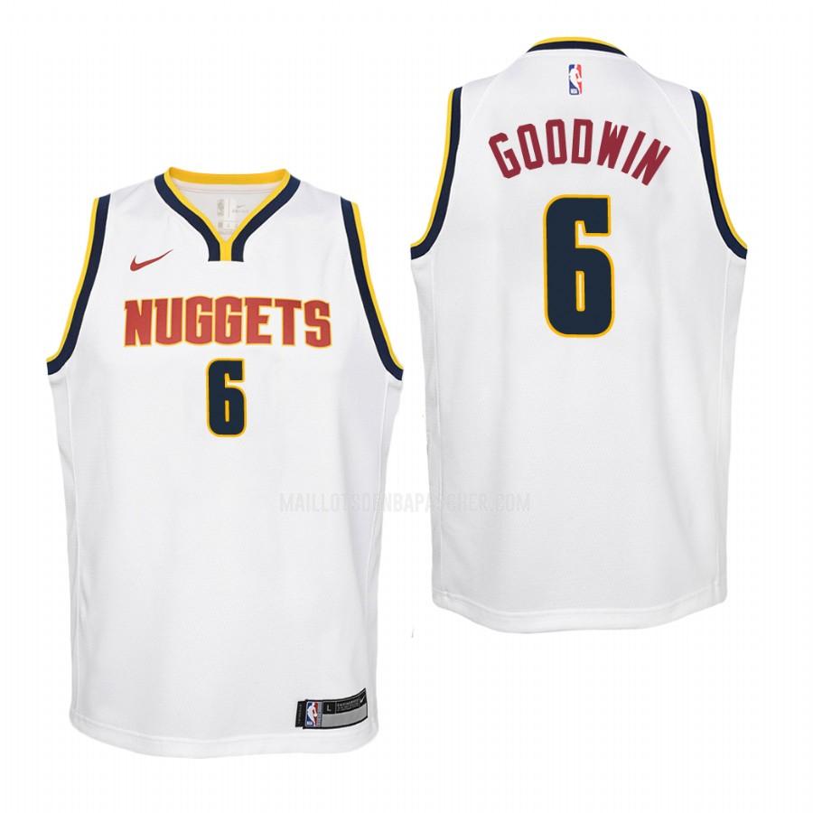 maillot nba enfant de denver nuggets brandon goodwin 6 blanc association