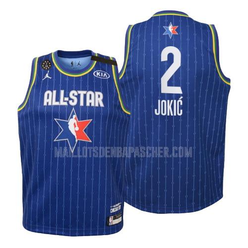 maillot nba enfant de denver nuggets nikola jokic 2 bleu nba all-star 2020