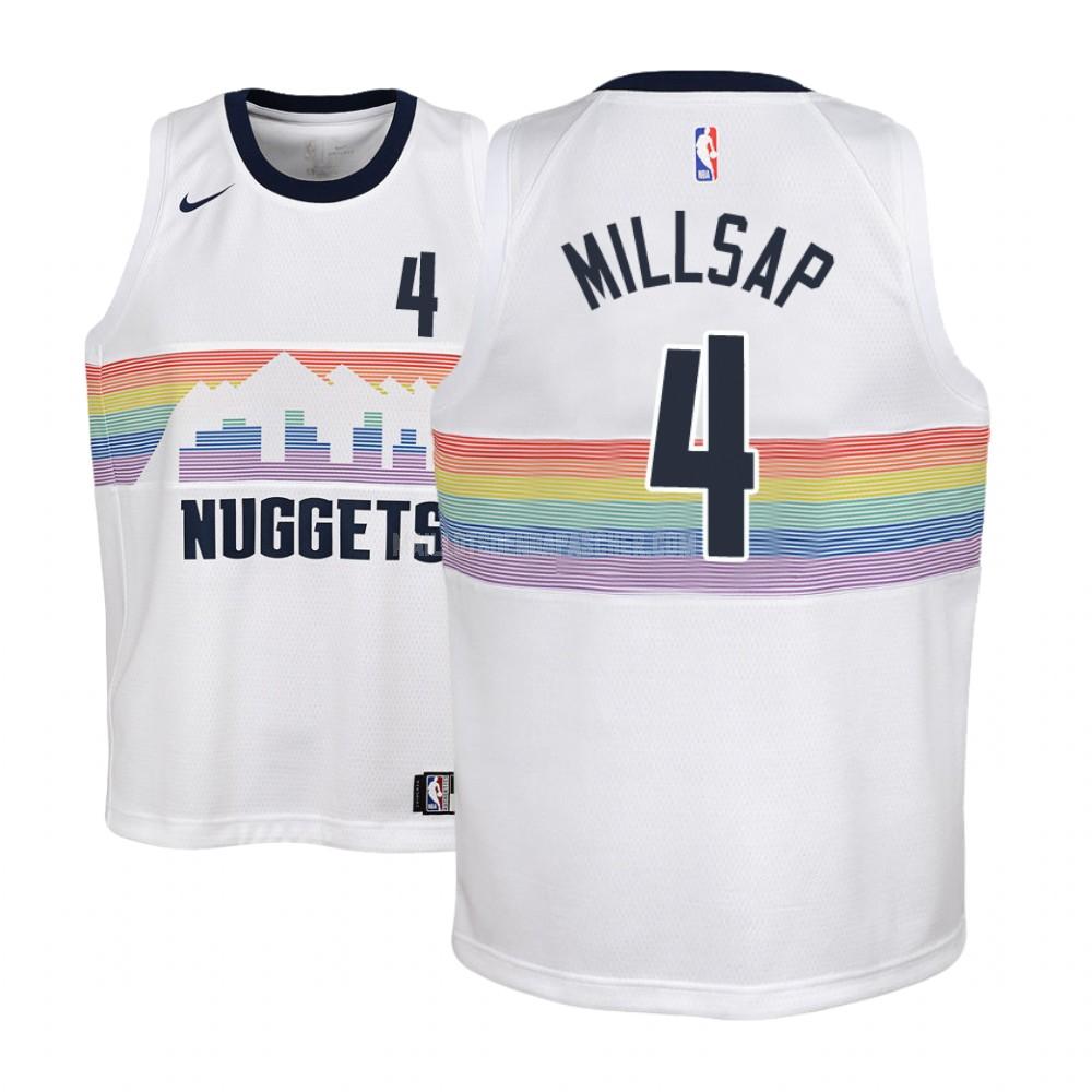 maillot nba enfant de denver nuggets paul millsap 4 blanc city edition