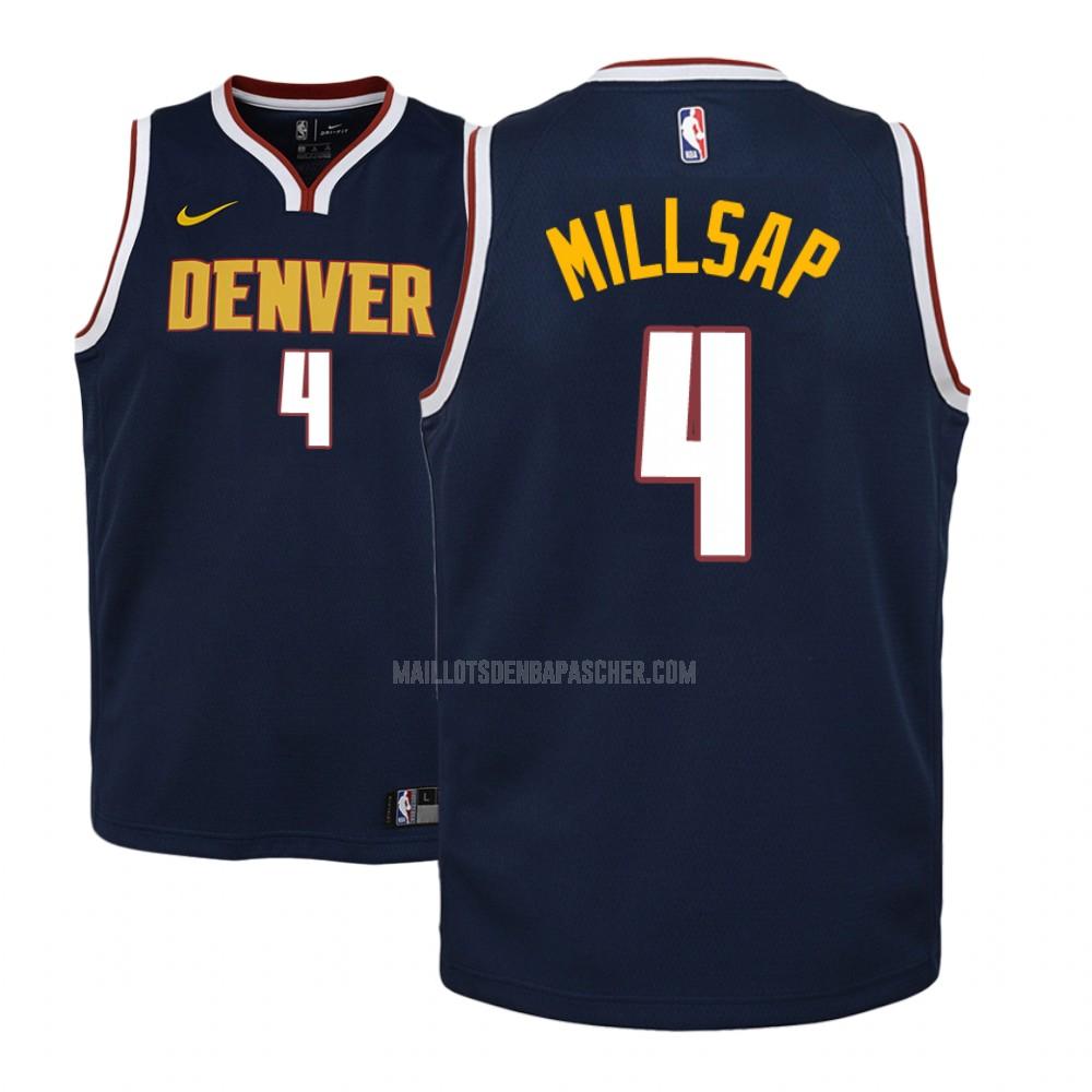 maillot nba enfant de denver nuggets paul millsap 4 bleu marin icon