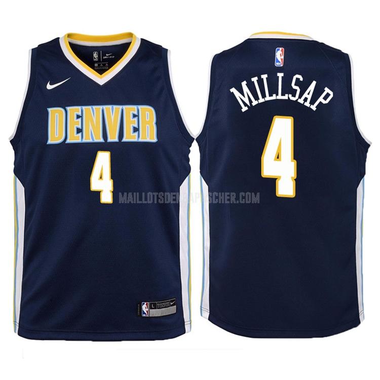 maillot nba enfant de denver nuggets paul millsap 4 bleu marin icon 2017-18