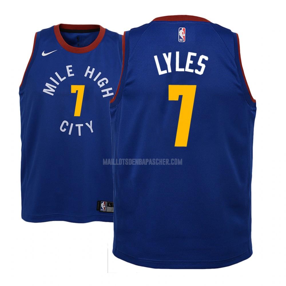 maillot nba enfant de denver nuggets trey lyles 7 bleu statement