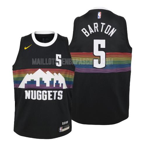 maillot nba enfant de denver nuggets wil barton 5 noir city edition 2019-20