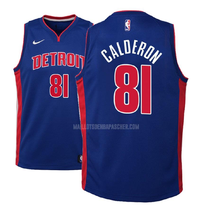 maillot nba enfant de detroit pistons jose calderon 81 bleu icon 2018-19