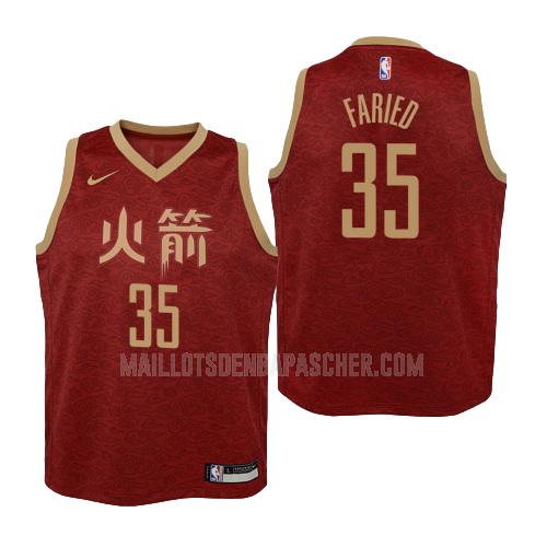 maillot nba enfant de houston rockets kenneth faried 35 rouge city edition 2018-19