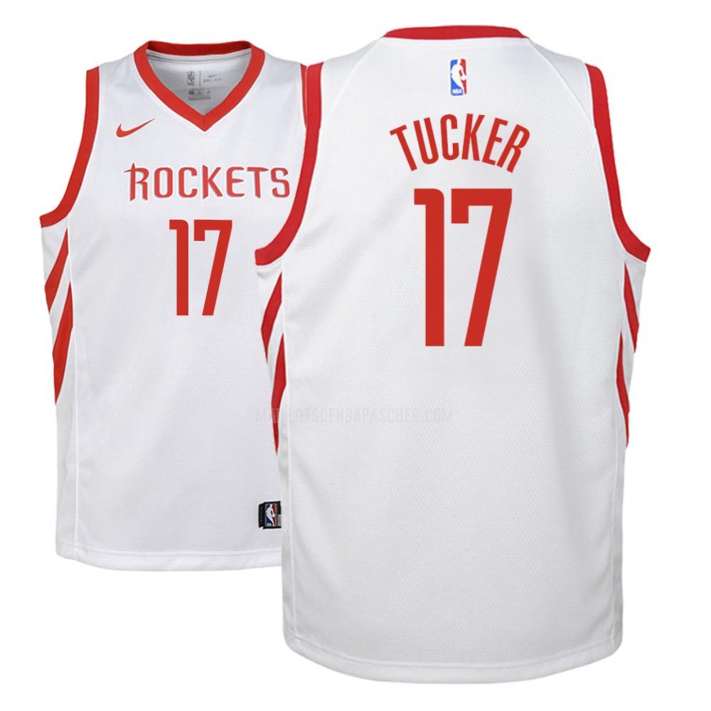 maillot nba enfant de houston rockets pj tucker 17 blanc association 2018-19