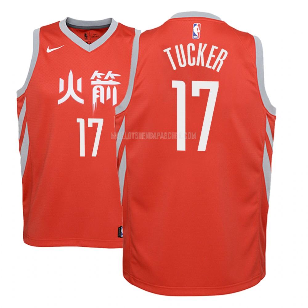 maillot nba enfant de houston rockets pj tucker 17 rouge city edition 2018-19