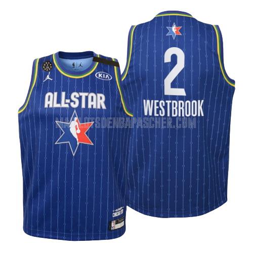 maillot nba enfant de houston rockets russell westbrook 2 bleu nba all-star 2020