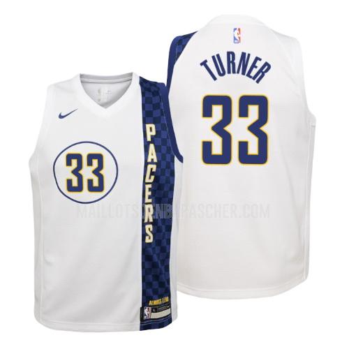 maillot nba enfant de indiana pacers myles turner 33 blanc city edition 2019-20