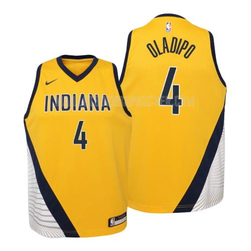 maillot nba enfant de indiana pacers victor oladipo 4 jaune statement