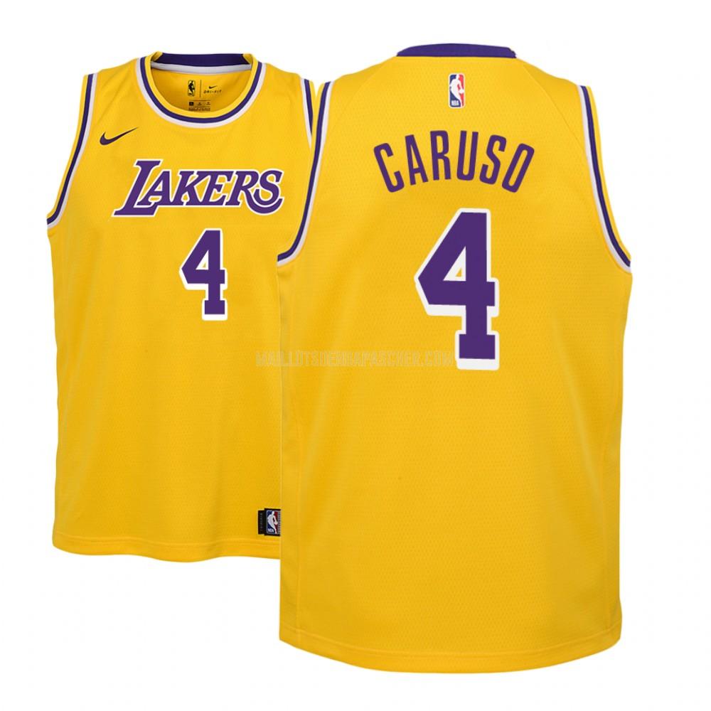 maillot nba enfant de los angeles lakers alex caruso 4 jaune icon