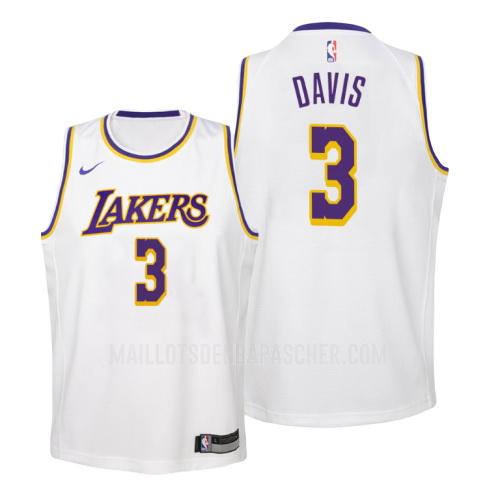 maillot nba enfant de los angeles lakers anthony davis 3 blanc association