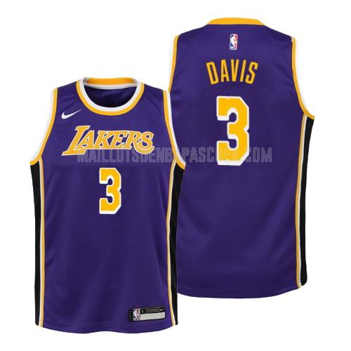 maillot nba enfant de los angeles lakers anthony davis 3 violet statement