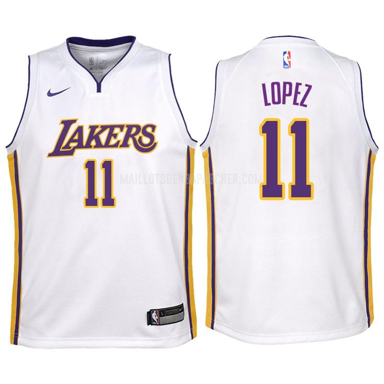 maillot nba enfant de los angeles lakers brook lopez 11 blanc association 2017-18