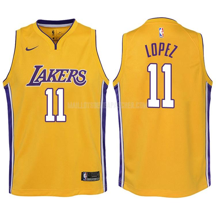 maillot nba enfant de los angeles lakers brook lopez 11 jaune icon 2017-18