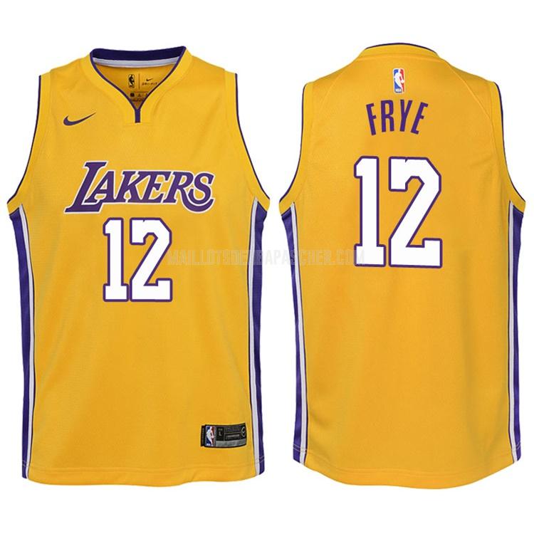 maillot nba enfant de los angeles lakers channing frye 12 jaune icon 2017-18