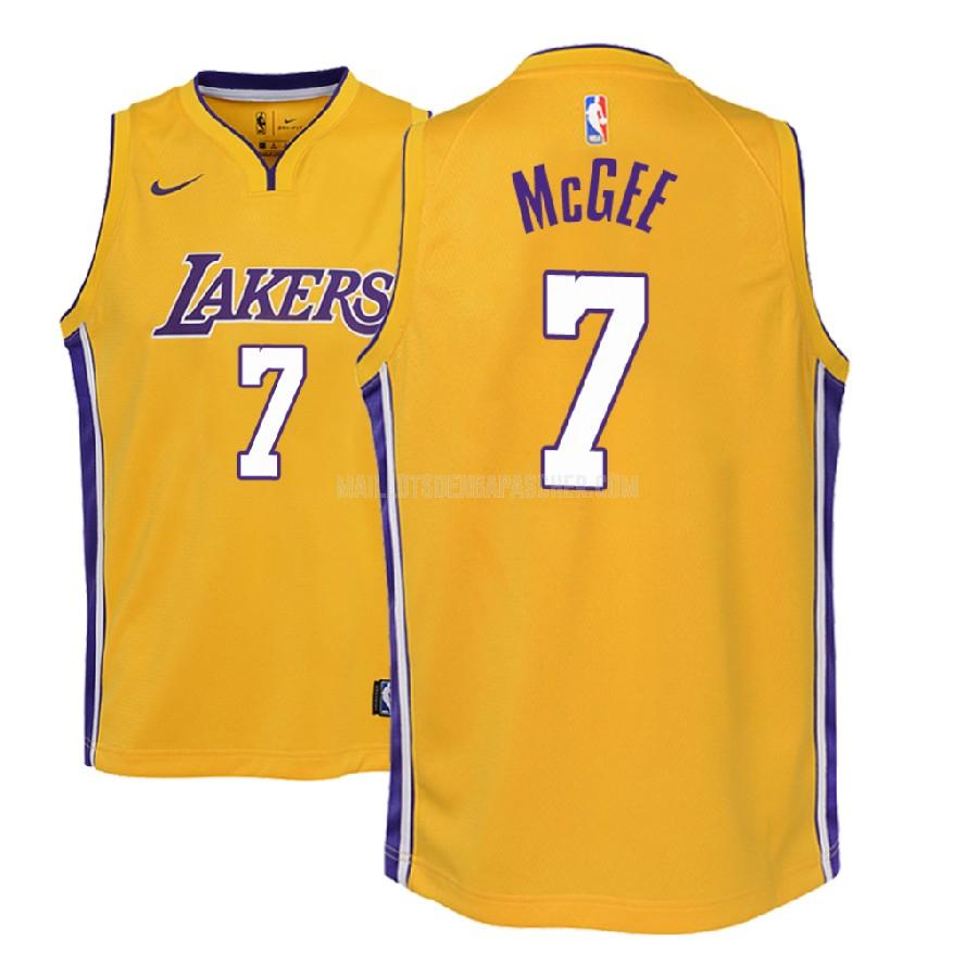 maillot nba enfant de los angeles lakers javale mcgee 7 jaune icon 2018-19