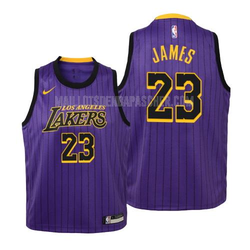 maillot nba enfant de los angeles lakers lebron james 23 violet city edition