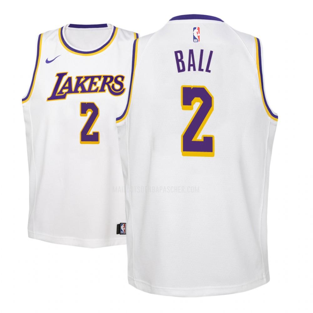 maillot nba enfant de los angeles lakers lonzo ball 2 blanc association