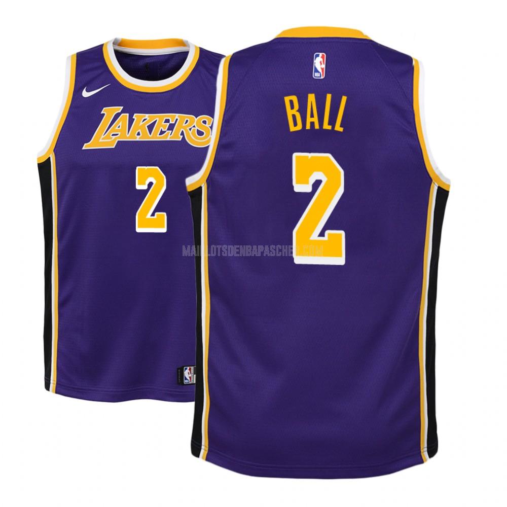 maillot nba enfant de los angeles lakers lonzo ball 2 violet statement