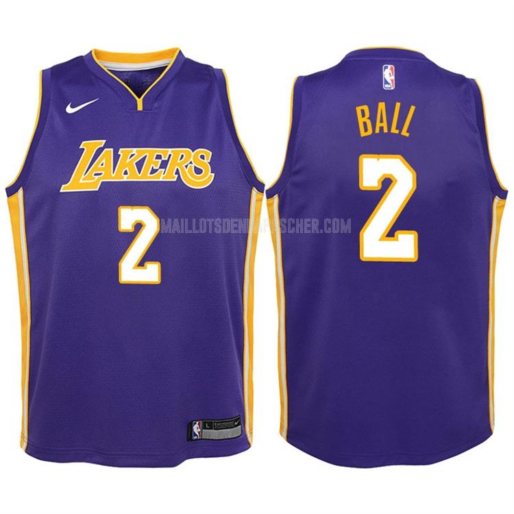 maillot nba enfant de los angeles lakers lonzo ball 2 violet statement 2017-18