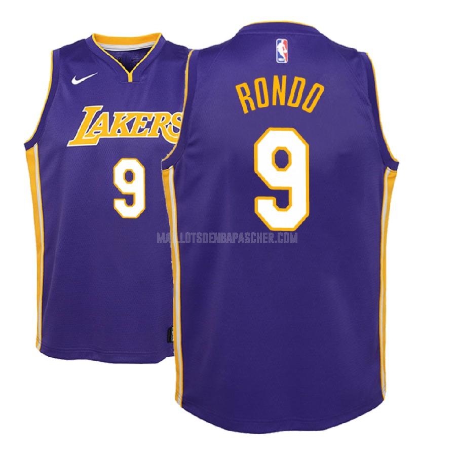 maillot nba enfant de los angeles lakers rajon rondo 9 violet statement 2018-19