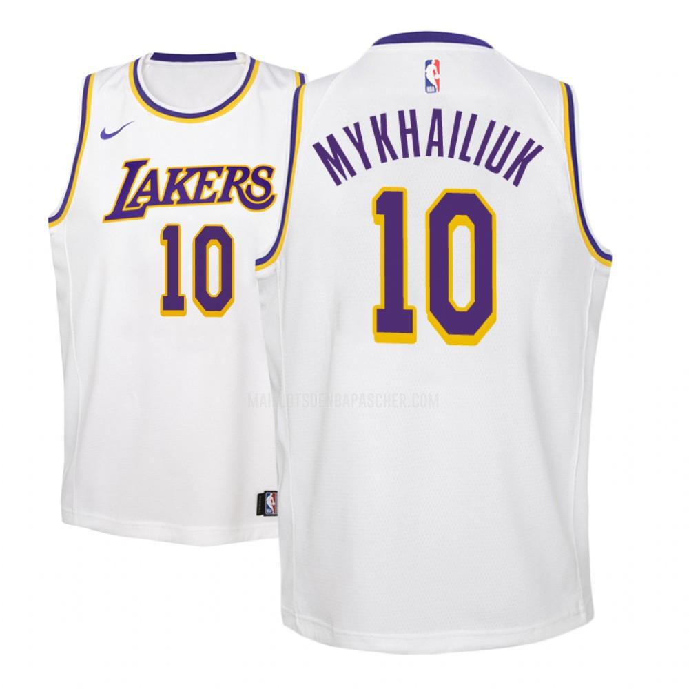 maillot nba enfant de los angeles lakers sviatoslav mykhailiuk 10 blanc association