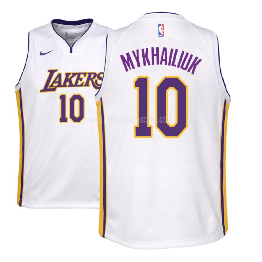 maillot nba enfant de los angeles lakers sviatoslav mykhailiuk 10 blanc association 2018-19