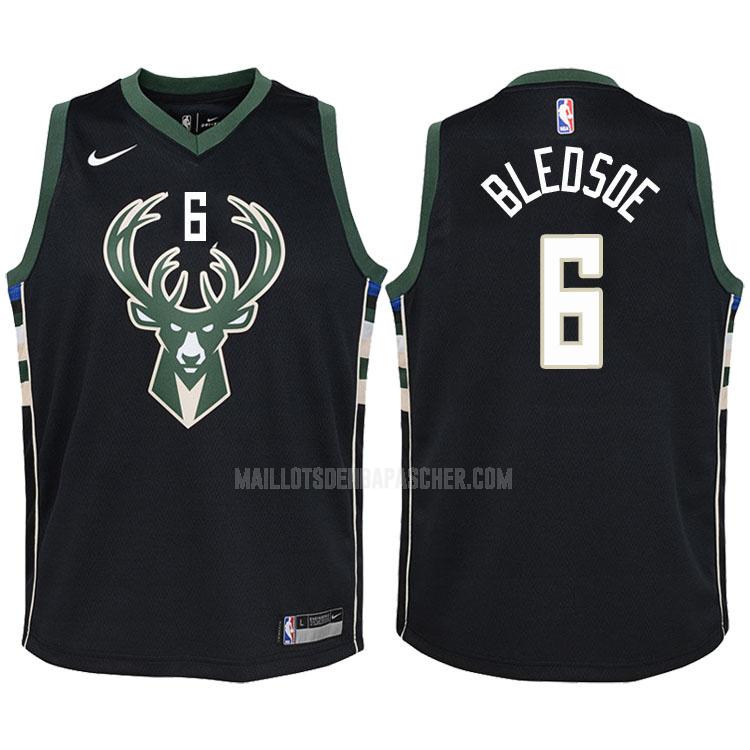 maillot nba enfant de milwaukee bucks eric bledsoe 6 noir statement 2017-18