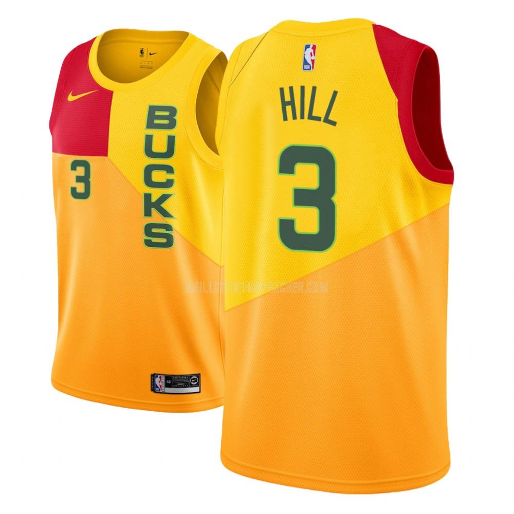 maillot nba enfant de milwaukee bucks george hill 3 jaune city edition