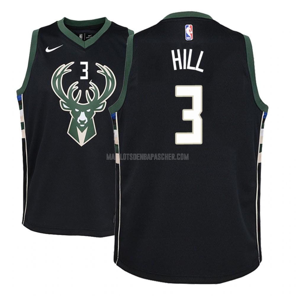 maillot nba enfant de milwaukee bucks george hill 3 noir statement