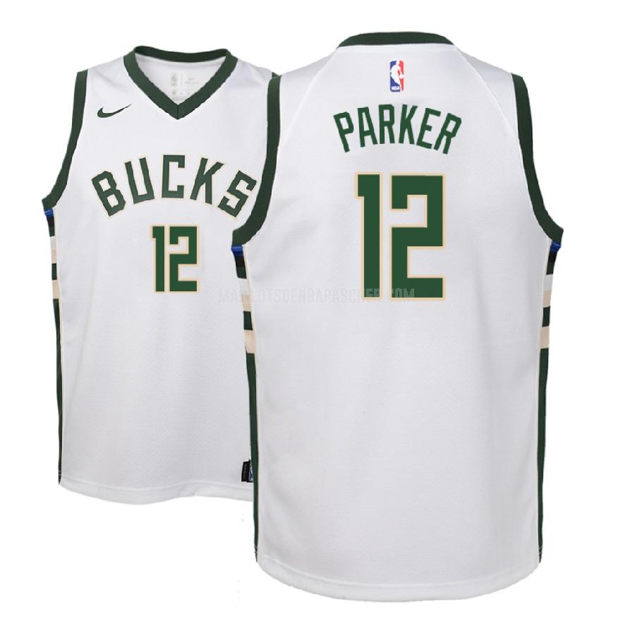 maillot nba enfant de milwaukee bucks jabari parker 12 blanc association 2017-18