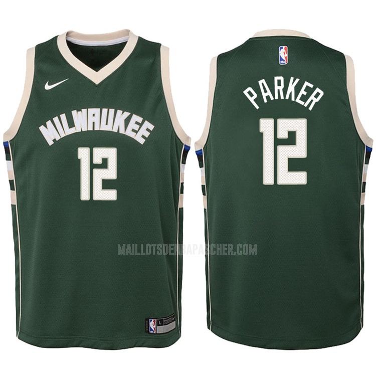 maillot nba enfant de milwaukee bucks jabari parker 12 vert icon 2017-18