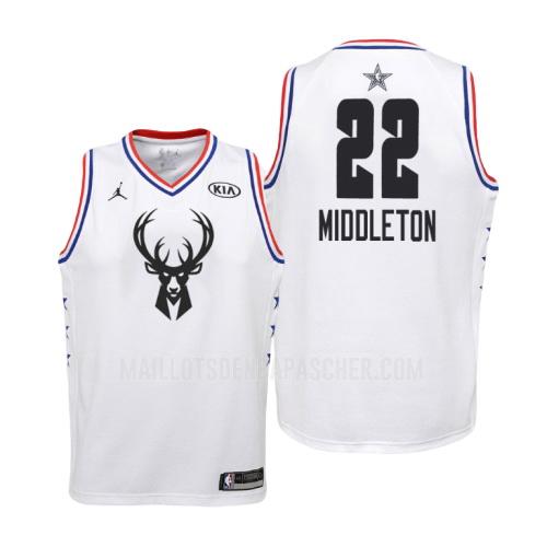 maillot nba enfant de milwaukee bucks khris middleton 22 blanc nba all-star 2019