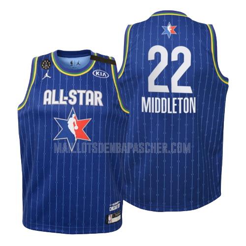 maillot nba enfant de milwaukee bucks khris middleton 22 bleu nba all-star 2020