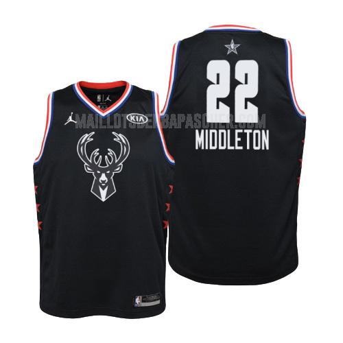 maillot nba enfant de milwaukee bucks khris middleton 22 noir nba all-star 2019