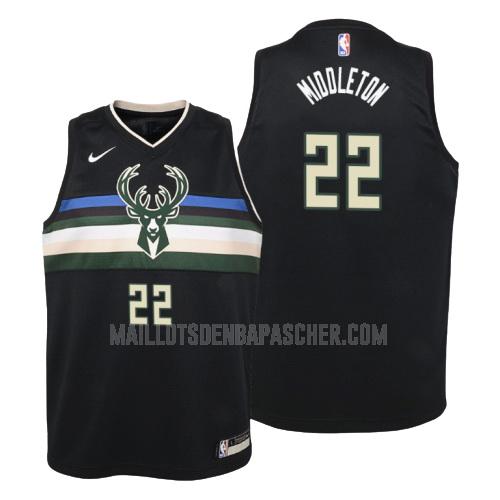 maillot nba enfant de milwaukee bucks khris middleton 22 noir statement