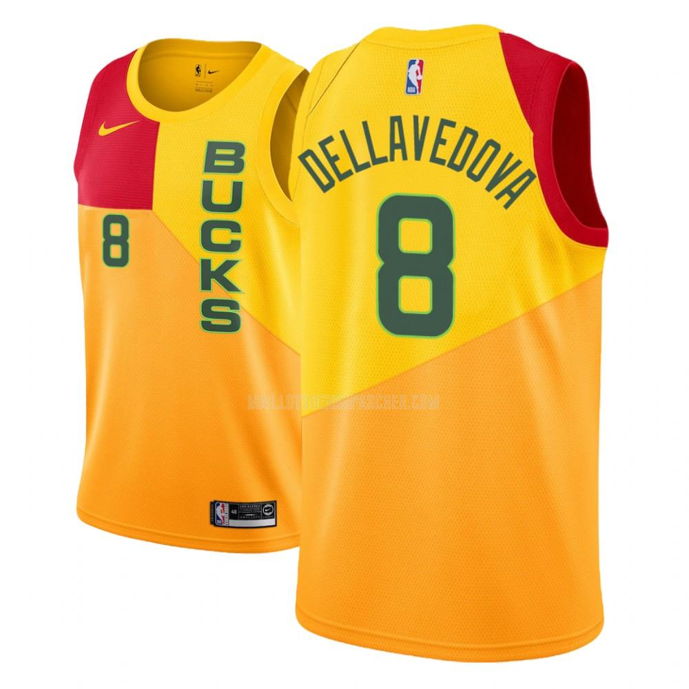 maillot nba enfant de milwaukee bucks matthew dellavedova 8 jaune city edition