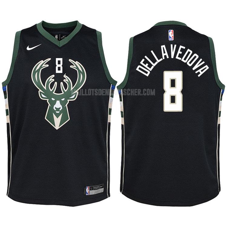 maillot nba enfant de milwaukee bucks matthew dellavedova 8 noir statement 2017-18